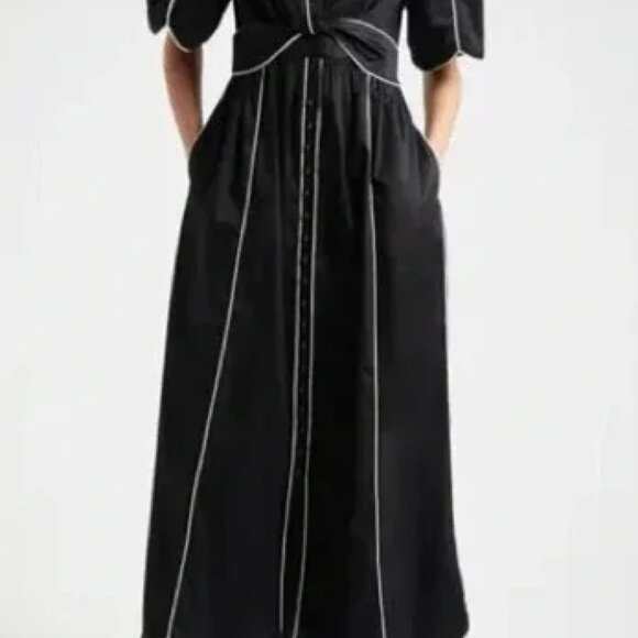 NEW FARM RIO Tie Belt Shirtdress black white size M - Picture 2 of 2